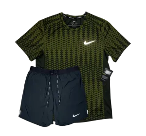 Nike High Noon Miler and Flex Stride Shorts Set - Khaki/Black
