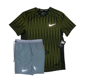 Nike High Noon Miler and Flex Stride Shorts Set - Khaki/Grey