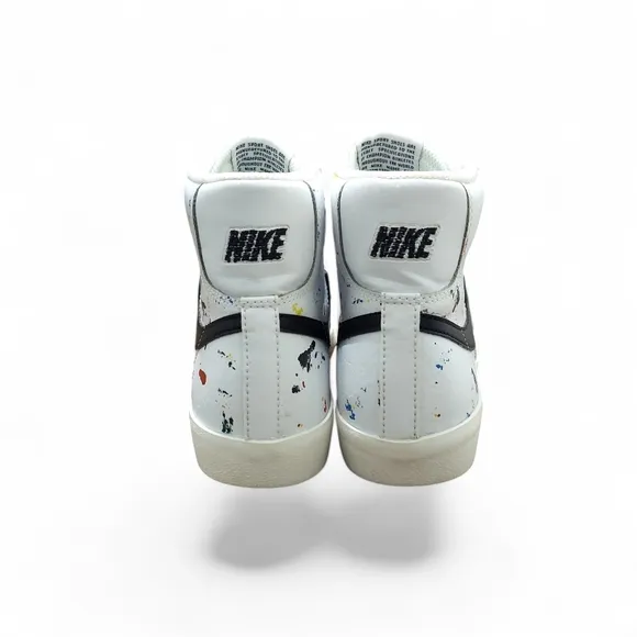 Nike Paint Splatter White High Tops Sneakers Kid's Size 4.5 Youth