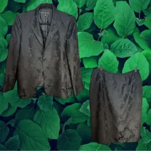 Nipon Boutique Black Skirt Suit Size 12