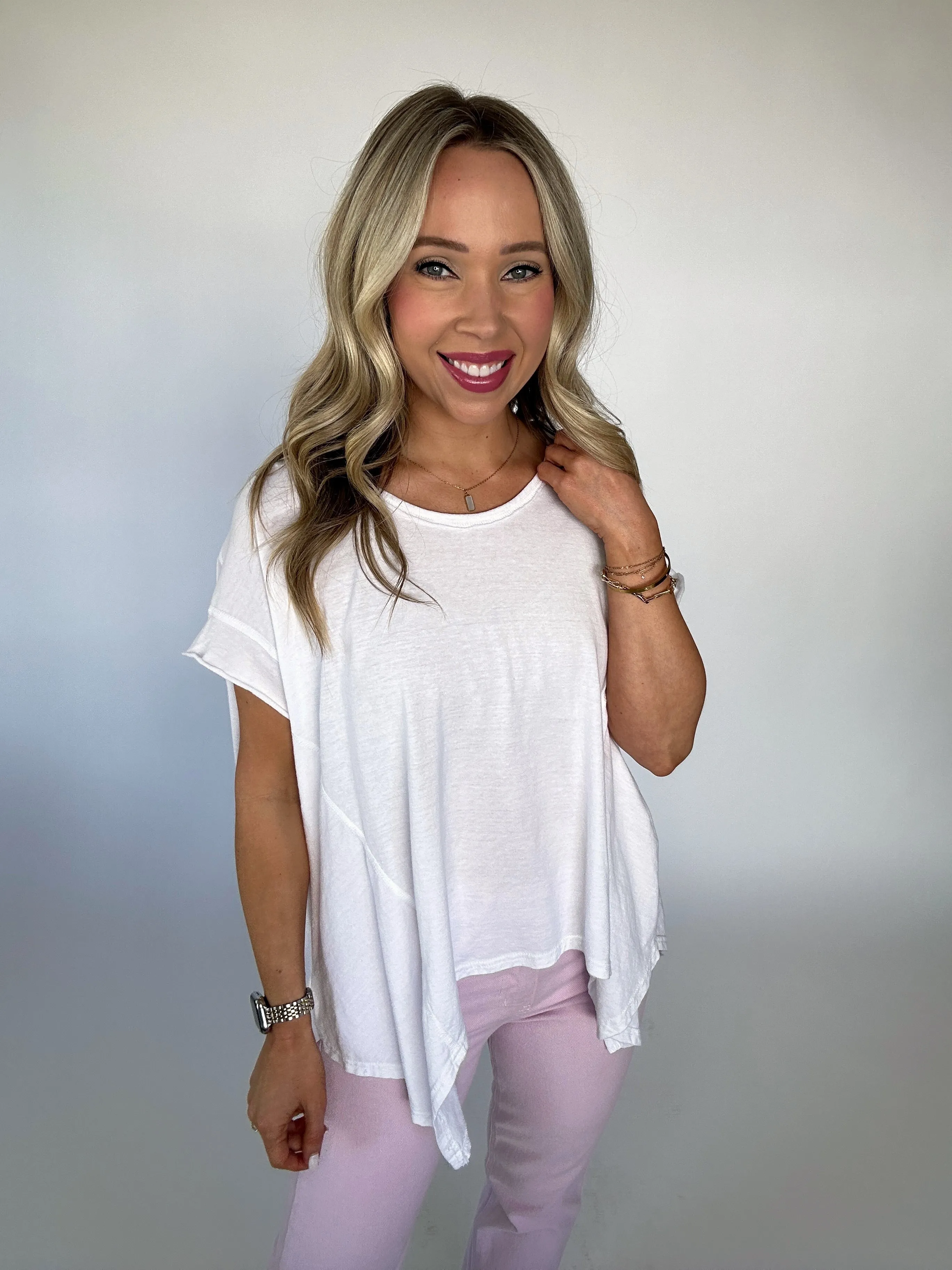 No Complaints Washed Comfy Knit Top - White