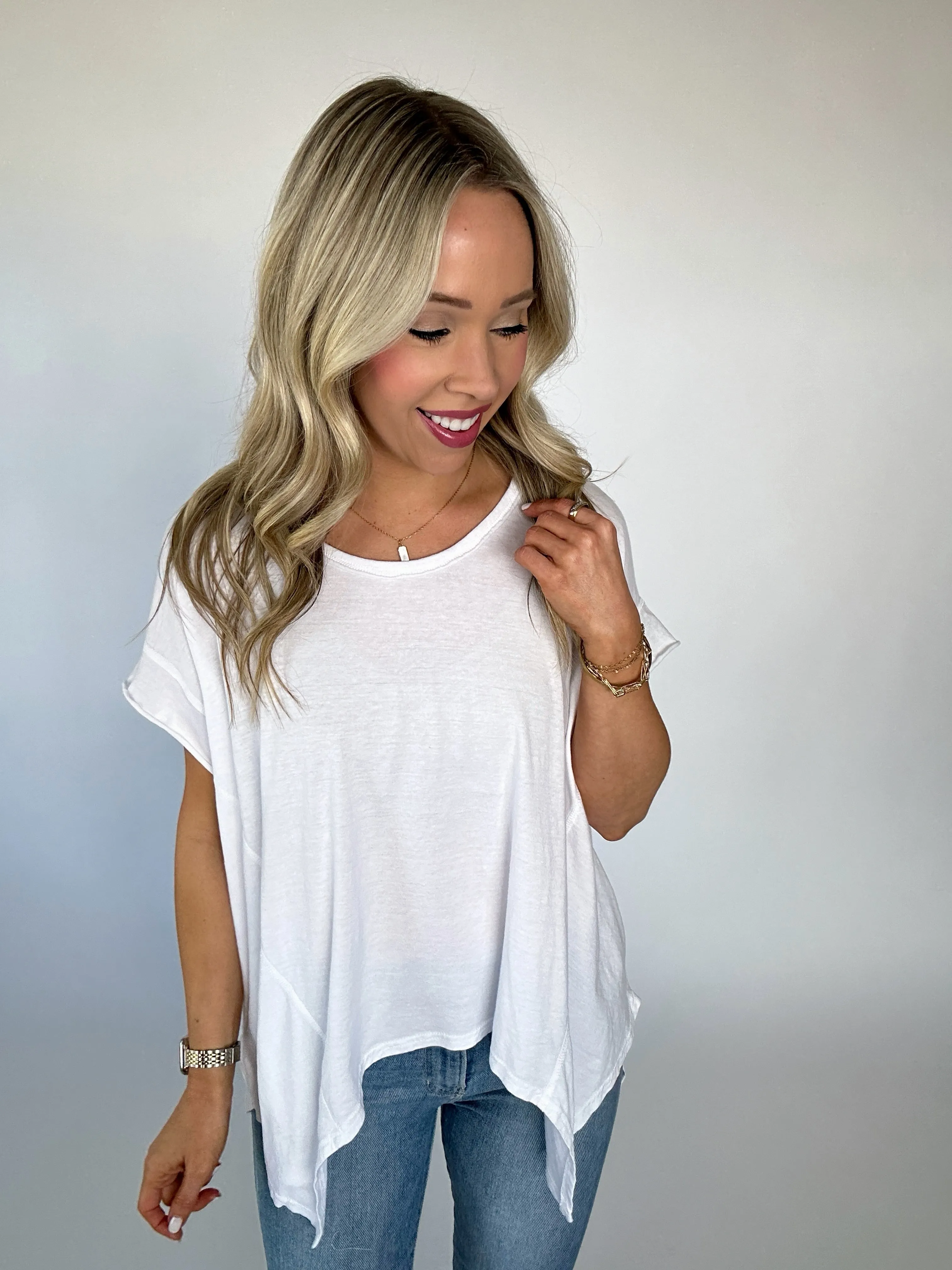 No Complaints Washed Comfy Knit Top - White