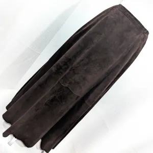 NWOT! CHICO'S! LUXE ESPRESSO BROWN GENUINE SUEDE LEATHER A-LINE SKIRT! SZ 8