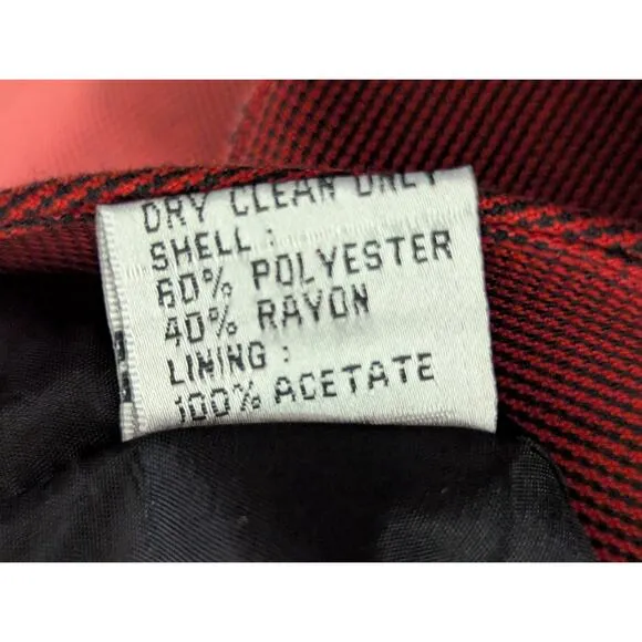 NWOT! EMILY! STUNNING RED &amp; BLACK MICRO LINE DOUBLE BREASTED SKIRT SUIT! SZ 18W