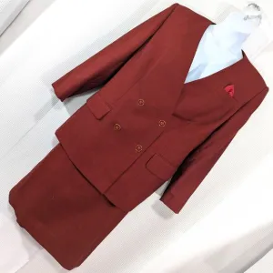 NWOT! EMILY! STUNNING RED &amp; BLACK MICRO LINE DOUBLE BREASTED SKIRT SUIT! SZ 18W