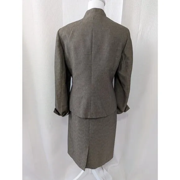 NWOT! LE SUIT! SILVERY BEIGE VERTICALLY ETCHED/TEXTURED SKIRT SUIT, SET! SZ 10