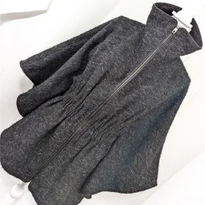 NWOT! STEVE MADDEN! MARLED BLACK W/WHITE WOOL BLEND CAPE/COAT- BELT INSIDE! SZ S