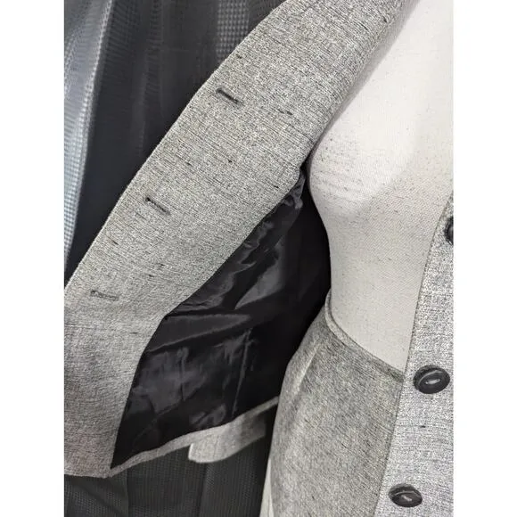 NWOT! SUIT STUDIO, NEW YORK! SILVER/GRAY W/BLACK PENCIL SKIRT SUIT SET! SZ 8