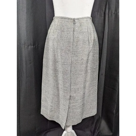 NWOT! SUIT STUDIO, NEW YORK! SILVER/GRAY W/BLACK PENCIL SKIRT SUIT SET! SZ 8