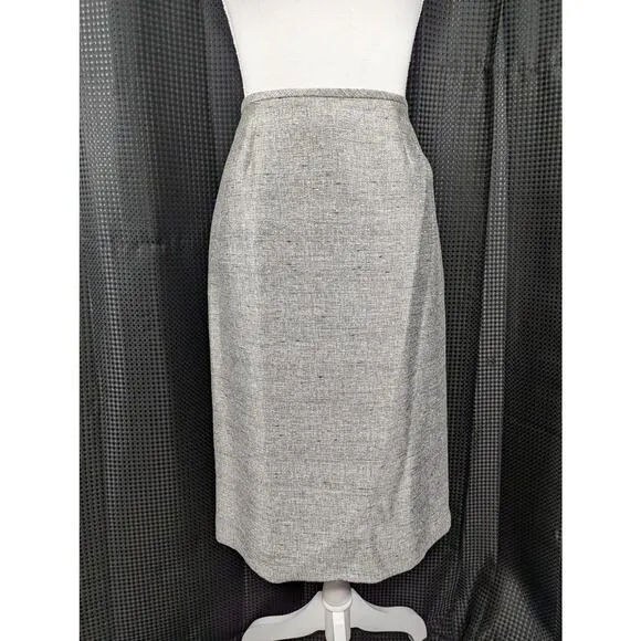 NWOT! SUIT STUDIO, NEW YORK! SILVER/GRAY W/BLACK PENCIL SKIRT SUIT SET! SZ 8