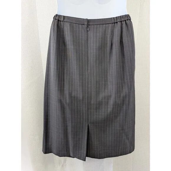 NWOT! WORTHINGTON WOMAN! CLASSIC GRAY PIN STRIPED SKIRT SUIT LONG JACKET! SZ 20W