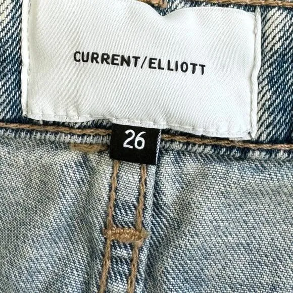 NWT Current/Elliot, The 5-Pocket Denim Jean Mini Skirt, Light Wash Size 26