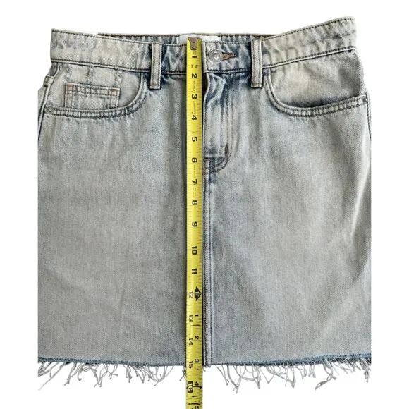 NWT Current/Elliot, The 5-Pocket Denim Jean Mini Skirt, Light Wash Size 26