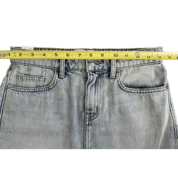 NWT Current/Elliot, The 5-Pocket Denim Jean Mini Skirt, Light Wash Size 26