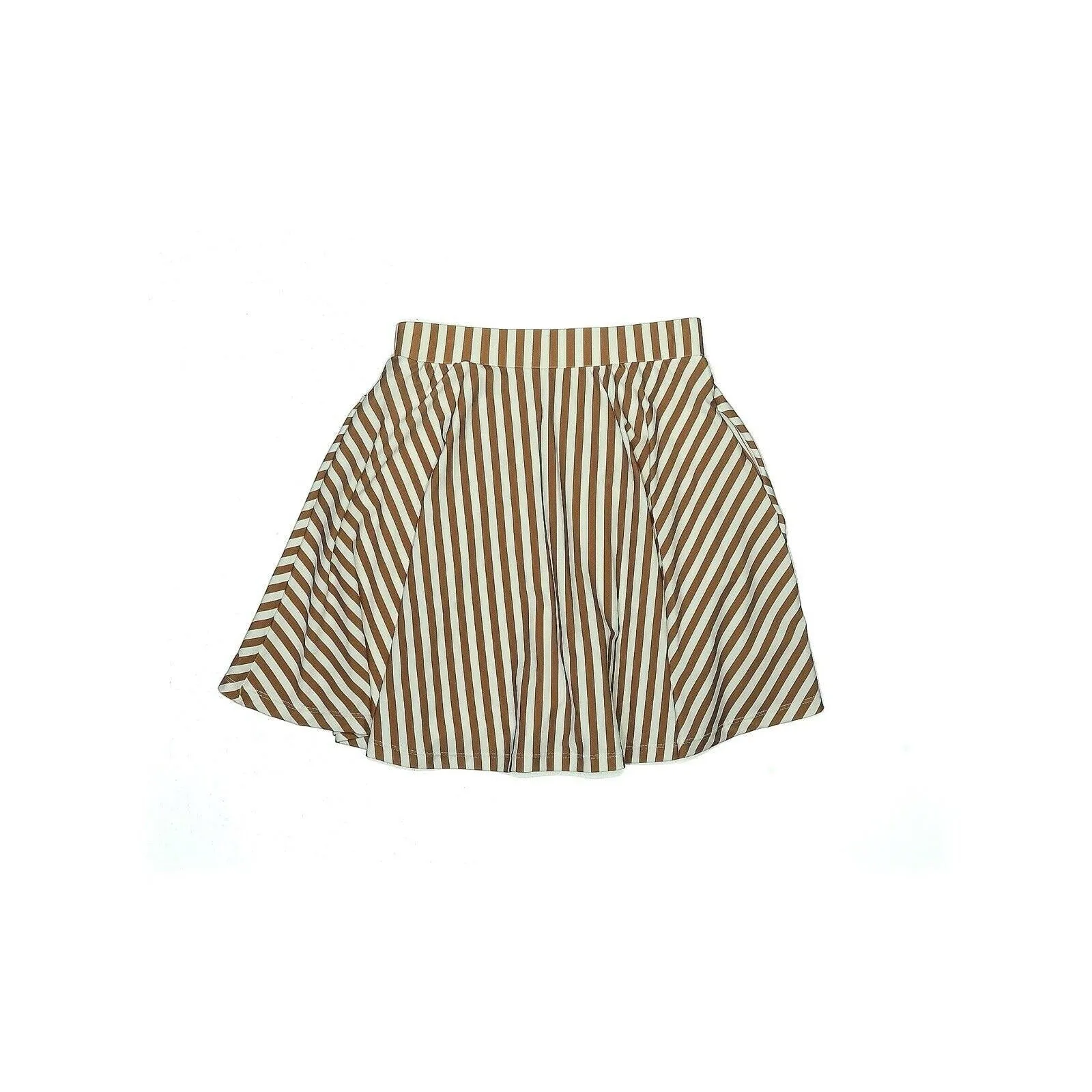 NWT Honey Mark Women's Striped Tan Cream Swim Skirt Sugar Skort - Size Small
