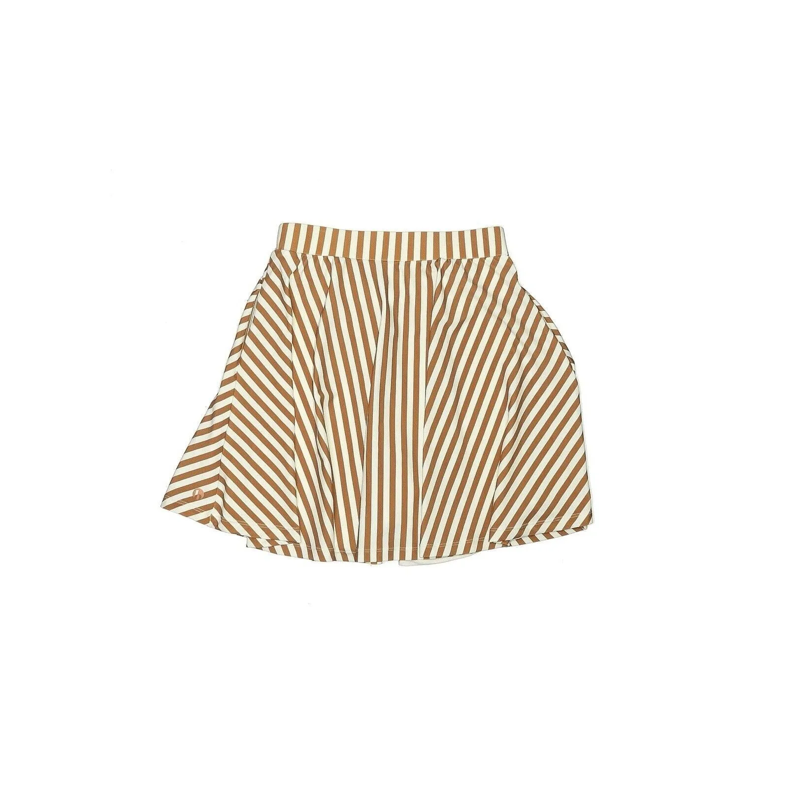 NWT Honey Mark Women's Striped Tan Cream Swim Skirt Sugar Skort - Size Small