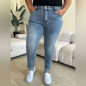 NWT Judy Blue High Rise Cuff Hem Boyfriend Jeans size 11