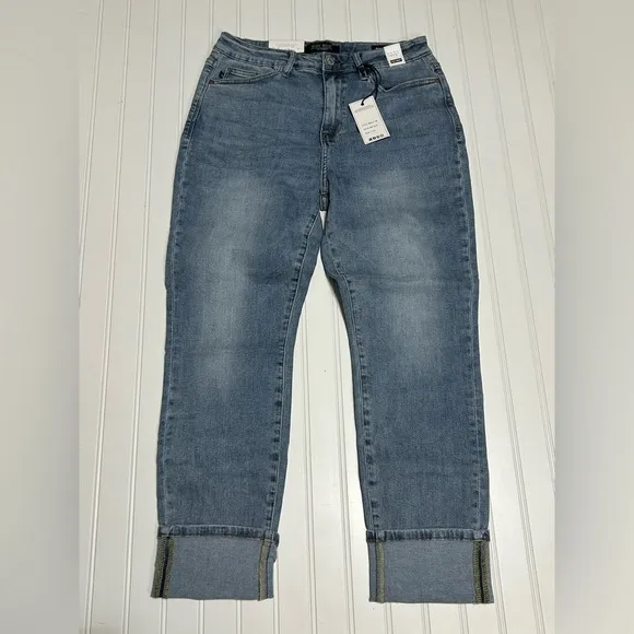 NWT Judy Blue High Rise Cuff Hem Boyfriend Jeans size 11