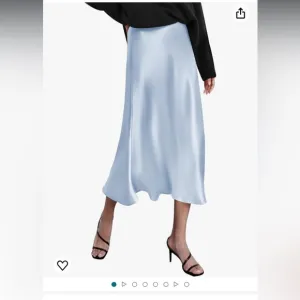 NWT JUPE NYC Pastel Baby Light Blue Satin Silk Midi Modest Slip Cute Skirt Sz L