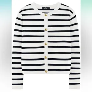 NWT Striped Cardigan Sweater, Long Sleeve Tops Casual Knit Lady Jacket