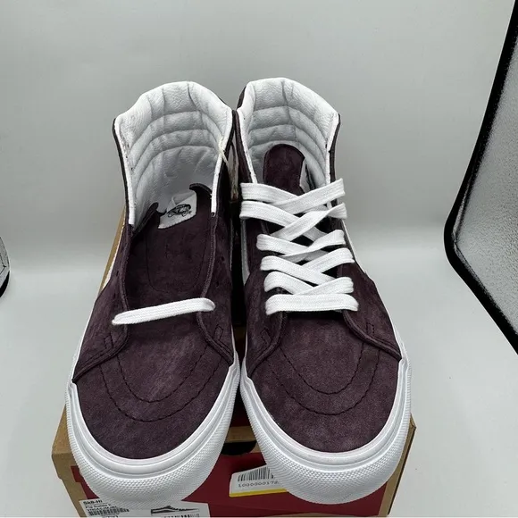 NWT Vans Sk8 Hi Pig Suede Wine Tasting Dark Purple Skate Sneakers High Tops​