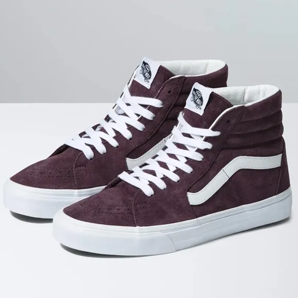 NWT Vans Sk8 Hi Pig Suede Wine Tasting Dark Purple Skate Sneakers High Tops​