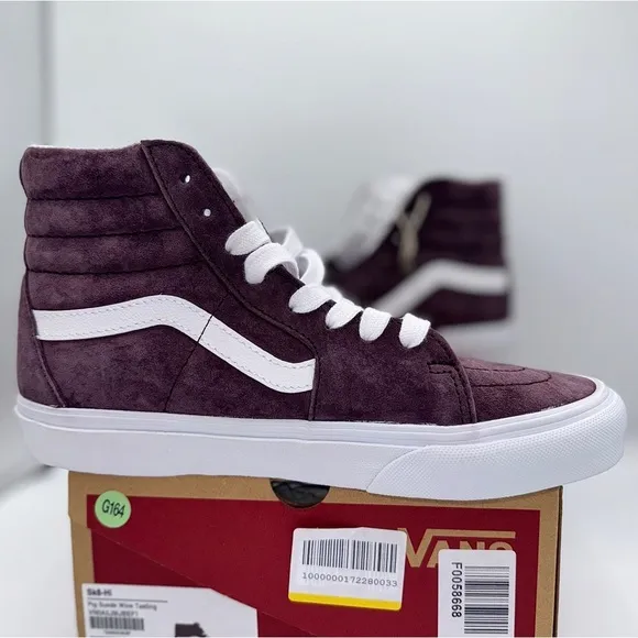 NWT Vans Sk8 Hi Pig Suede Wine Tasting Dark Purple Skate Sneakers High Tops​