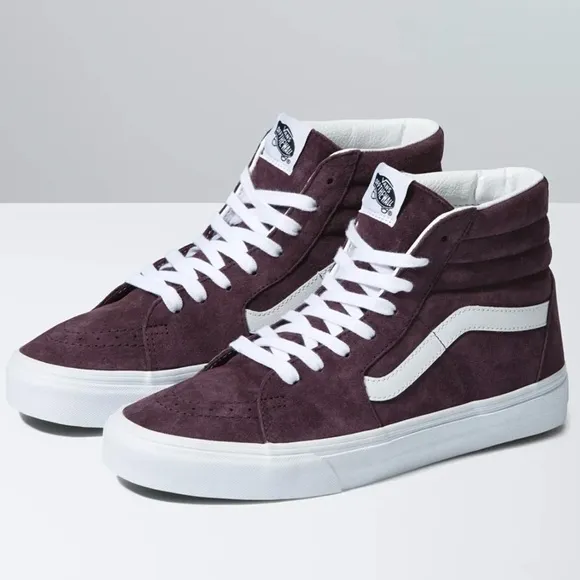 NWT Vans Sk8 Hi Pig Suede Wine Tasting Dark Purple Skate Sneakers High Tops​