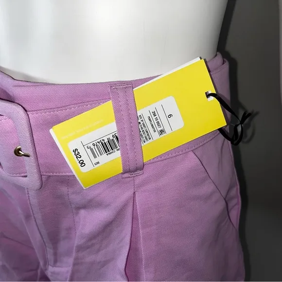 NWT Women's High-Rise Belted Shorts Future Collective™ Jenee Naylor Light Purple