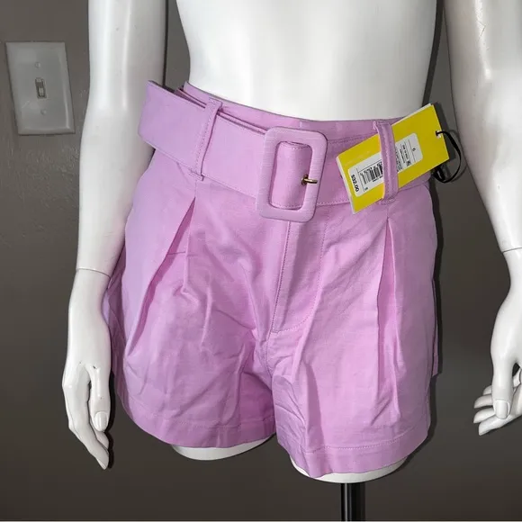 NWT Women's High-Rise Belted Shorts Future Collective™ Jenee Naylor Light Purple