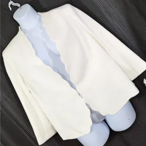 NWT@$119! KASPER! SIMPLY SUBLIME CREAM SCALLOPED DETAIL JACKET, BLAZER! SZ 18