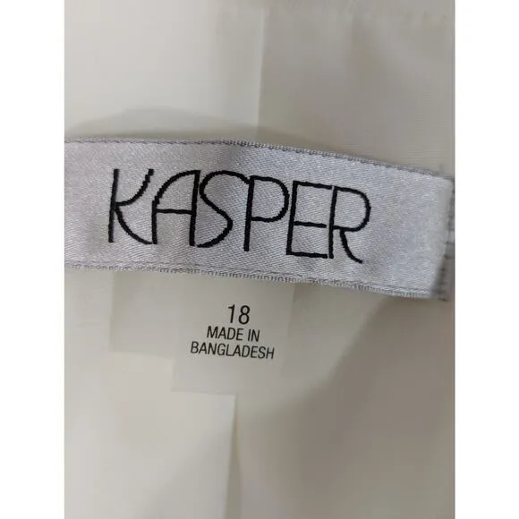 NWT@$119! KASPER! SIMPLY SUBLIME CREAM SCALLOPED DETAIL JACKET, BLAZER! SZ 18