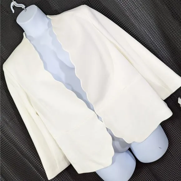 NWT@$119! KASPER! SIMPLY SUBLIME CREAM SCALLOPED DETAIL JACKET, BLAZER! SZ 18