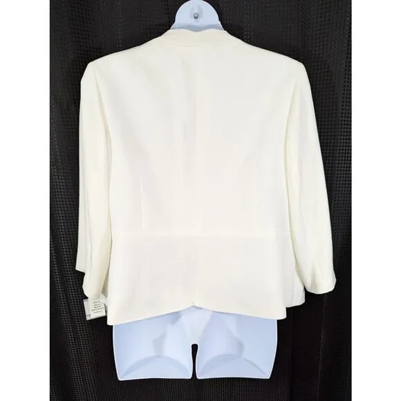 NWT@$119! KASPER! SIMPLY SUBLIME CREAM SCALLOPED DETAIL JACKET, BLAZER! SZ 18