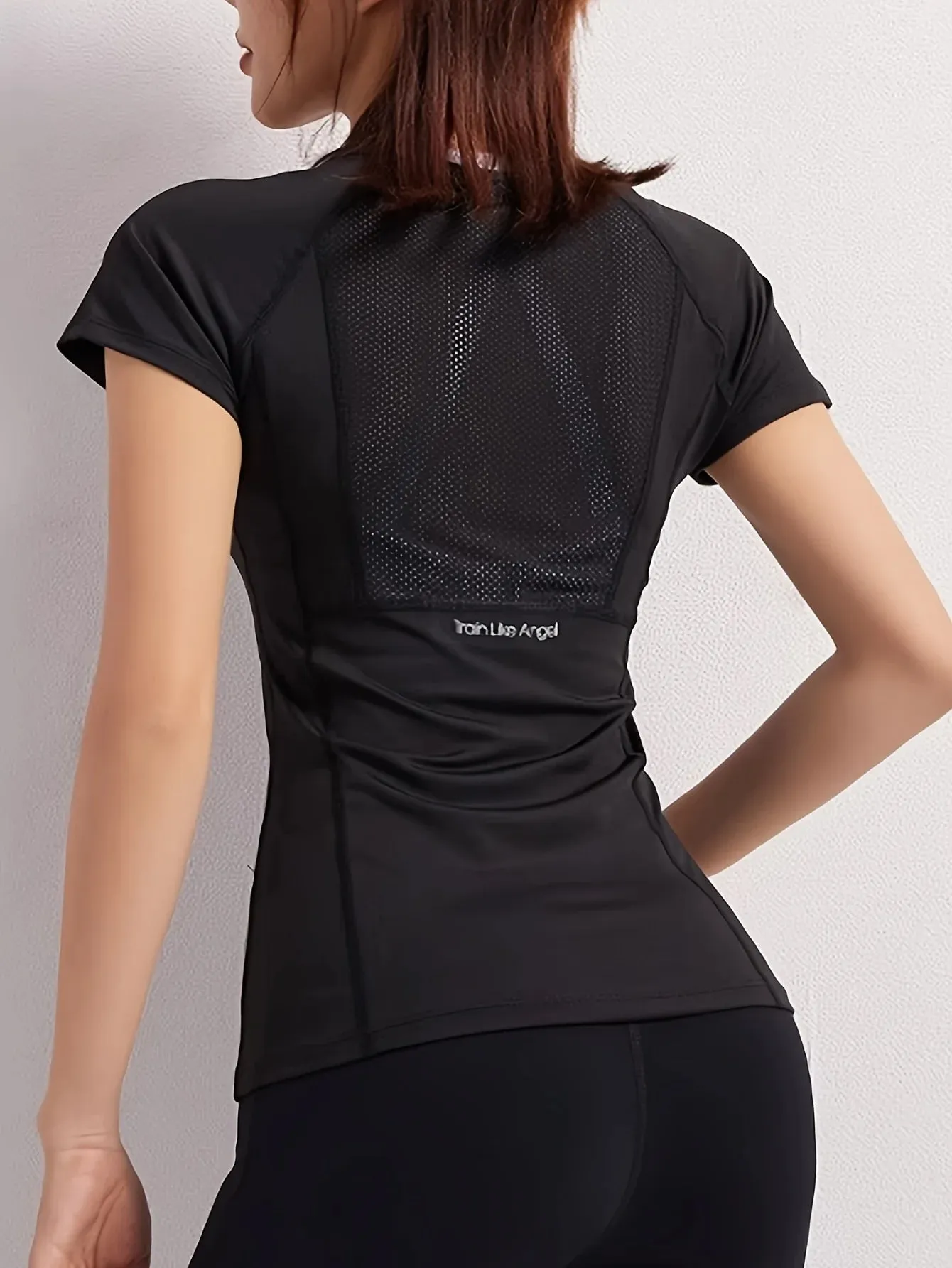 Obsidian Phoenix Women's Sports T-Shirt – Sexy Back Design for Running, Yoga & Training