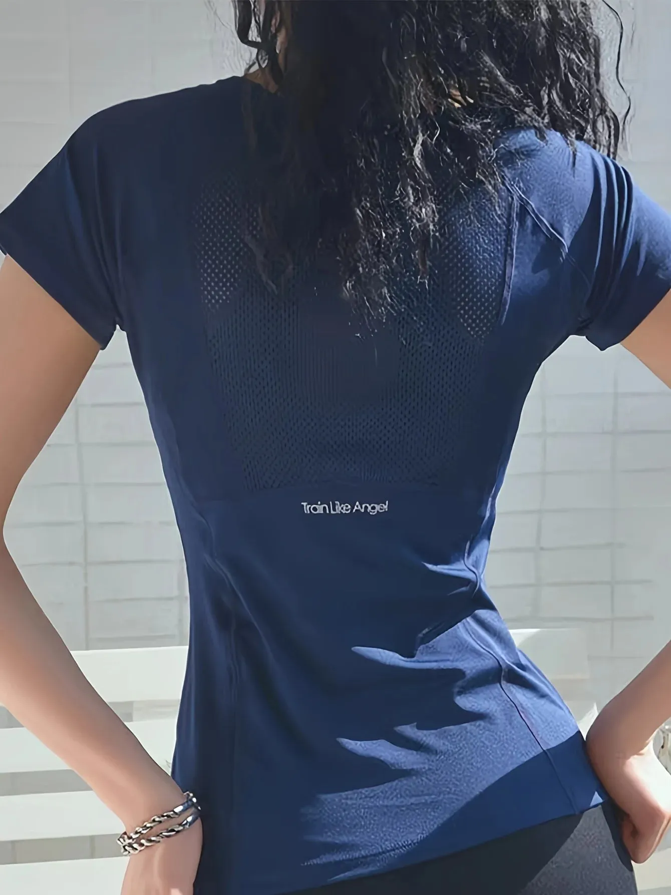 Obsidian Phoenix Women's Sports T-Shirt – Sexy Back Design for Running, Yoga & Training
