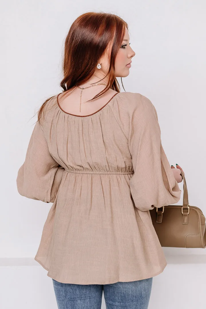 Oh Sweetheart Flowy Top | Beige