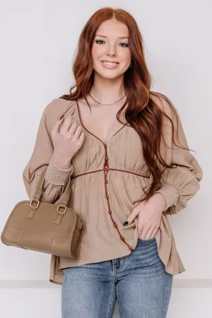 Oh Sweetheart Flowy Top | Beige