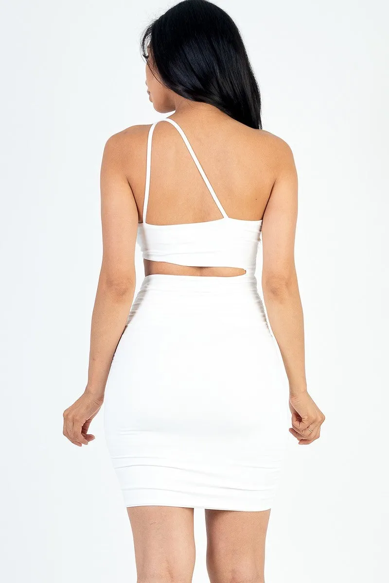 One Shoulder Bodycon Mini Dress