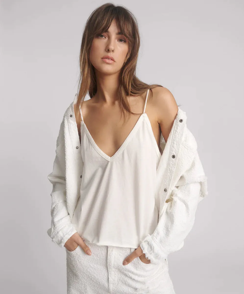 One Teaspoon - Deep V Front Singlet - White