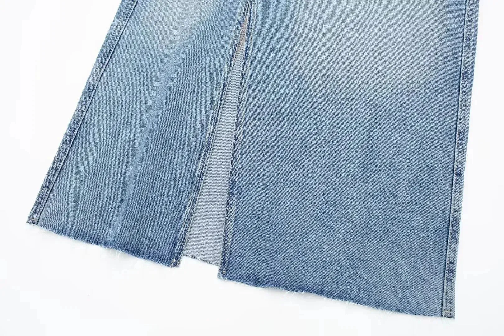 Over Knee Denim Casual Midi Skirt