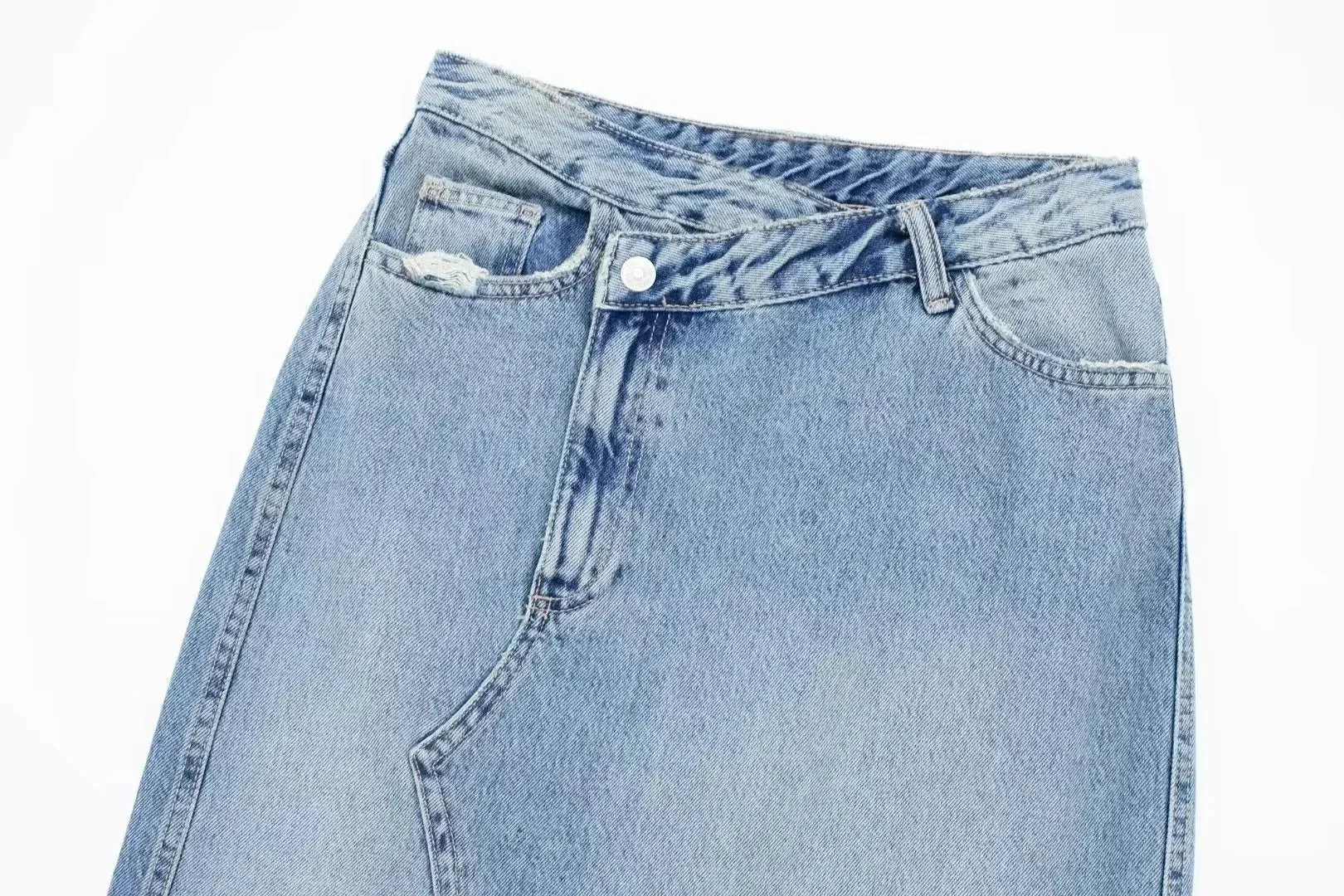 Over Knee Denim Casual Midi Skirt