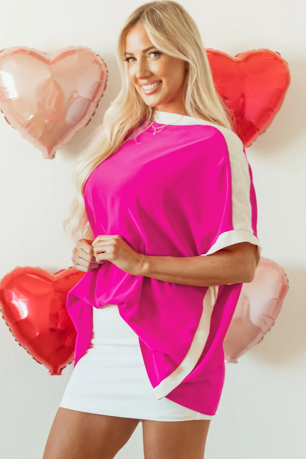 Oversized Boat Neck Tunic Blouse