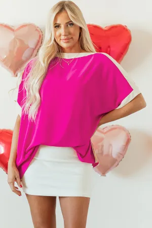 Oversized Boat Neck Tunic Blouse