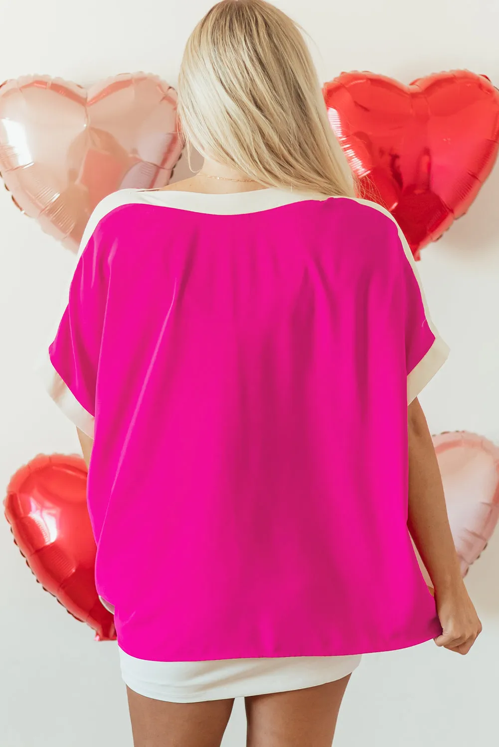 Oversized Boat Neck Tunic Blouse