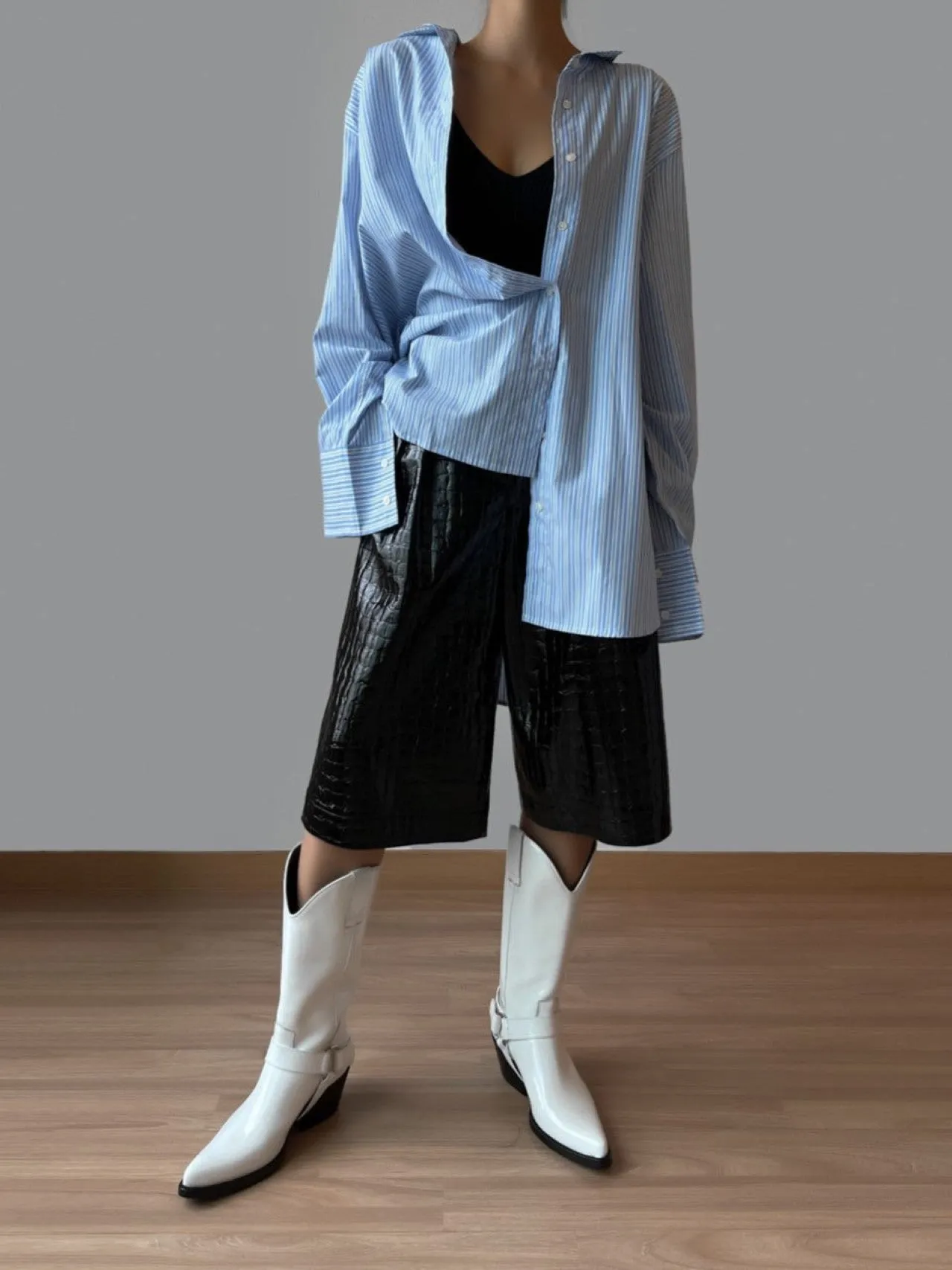 OVERSIZED PIN STRIPE COTTON SHIRT