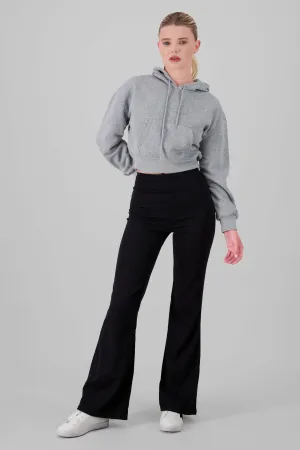 Pantalon flare liso pretina ancha