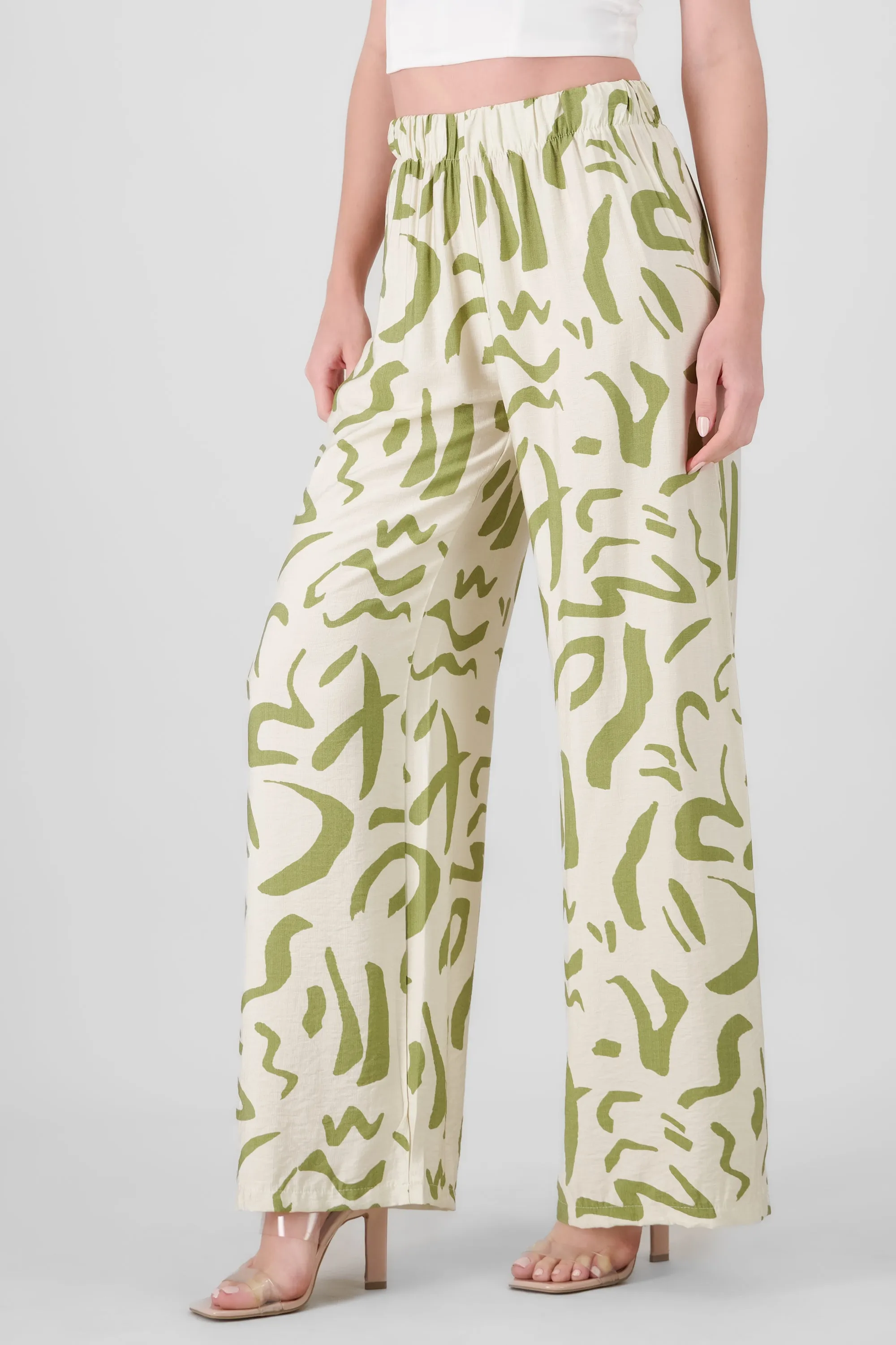 Pantalon fluido detalle estampado