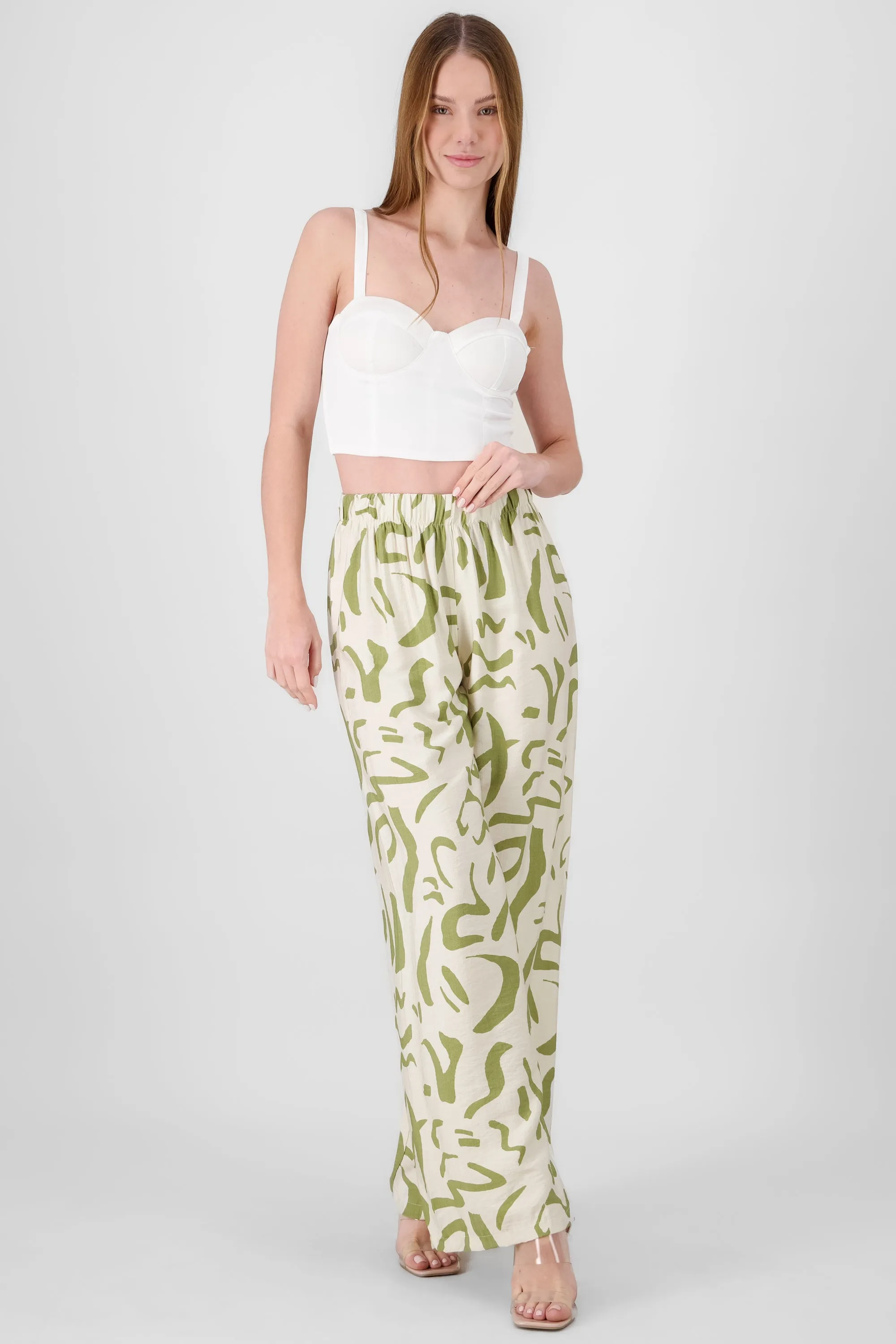 Pantalon fluido detalle estampado