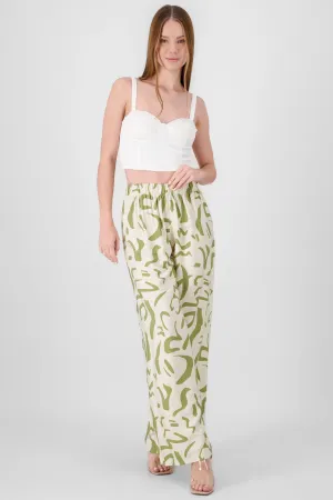 Pantalon fluido detalle estampado